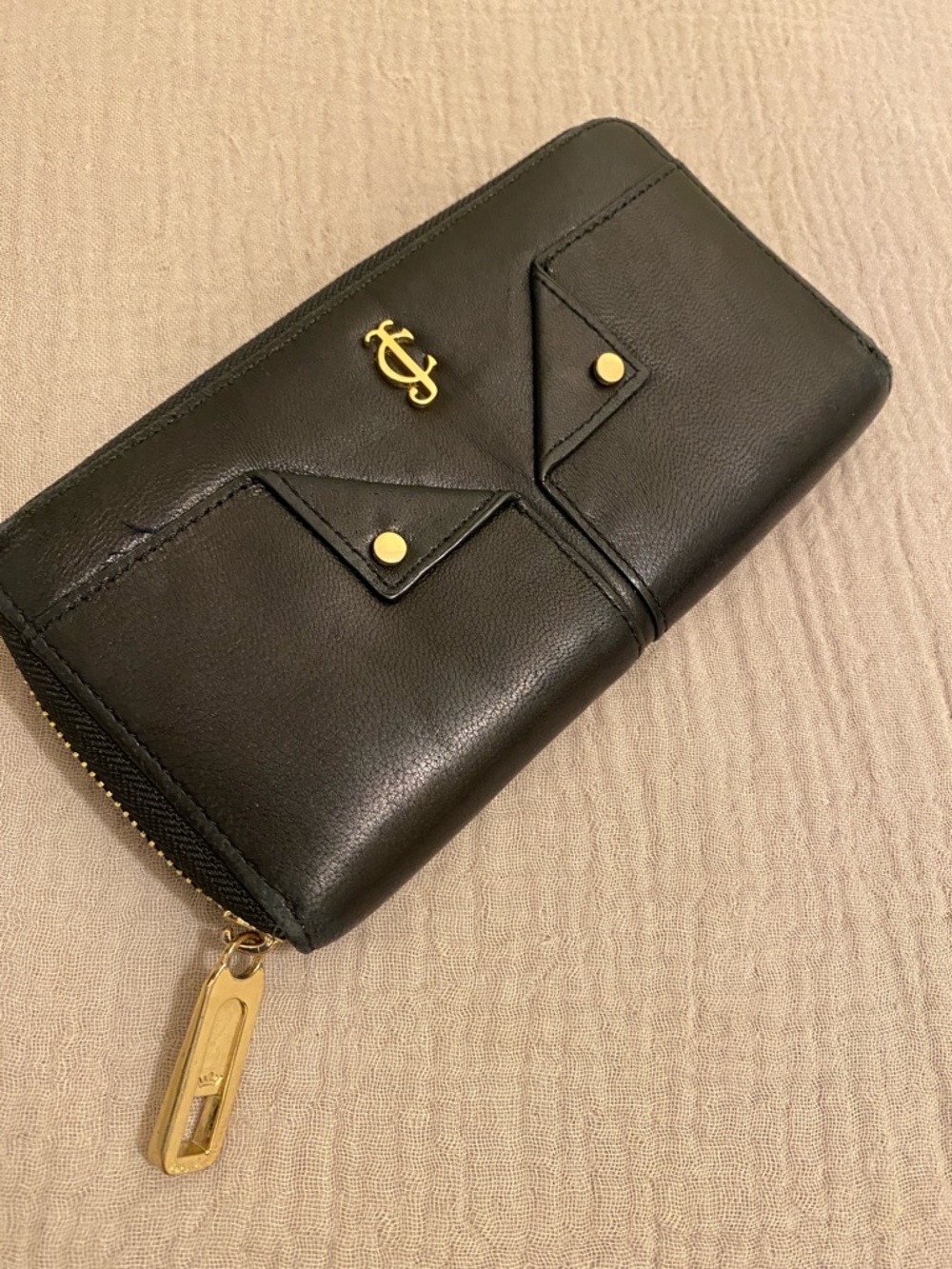 Juicy Couture Black Wallet with Gold Accents